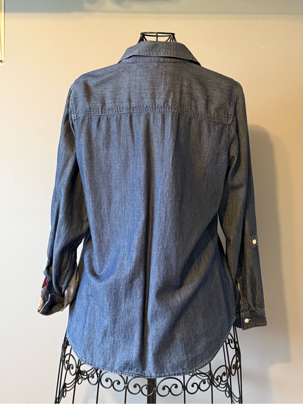 Denim Button-Front Shirt - Blue - Picture 2 of 6